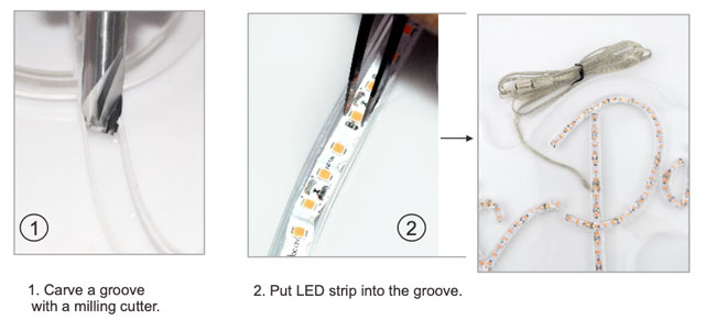 Milling led neon split lettering