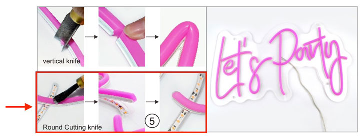 circular knife for led neon stripes split